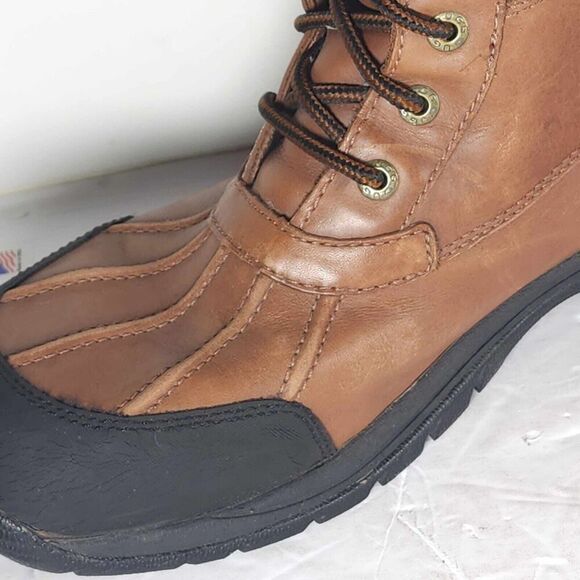 UGG Men’s Butte US11 Brown Leather Waterproof Sheepskin Vibram Winter Boots - Picture 16 of 16